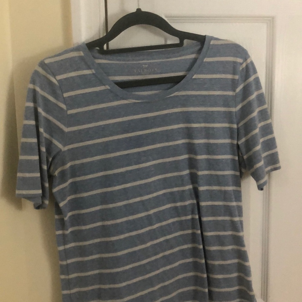 A blue and white striped shirt.